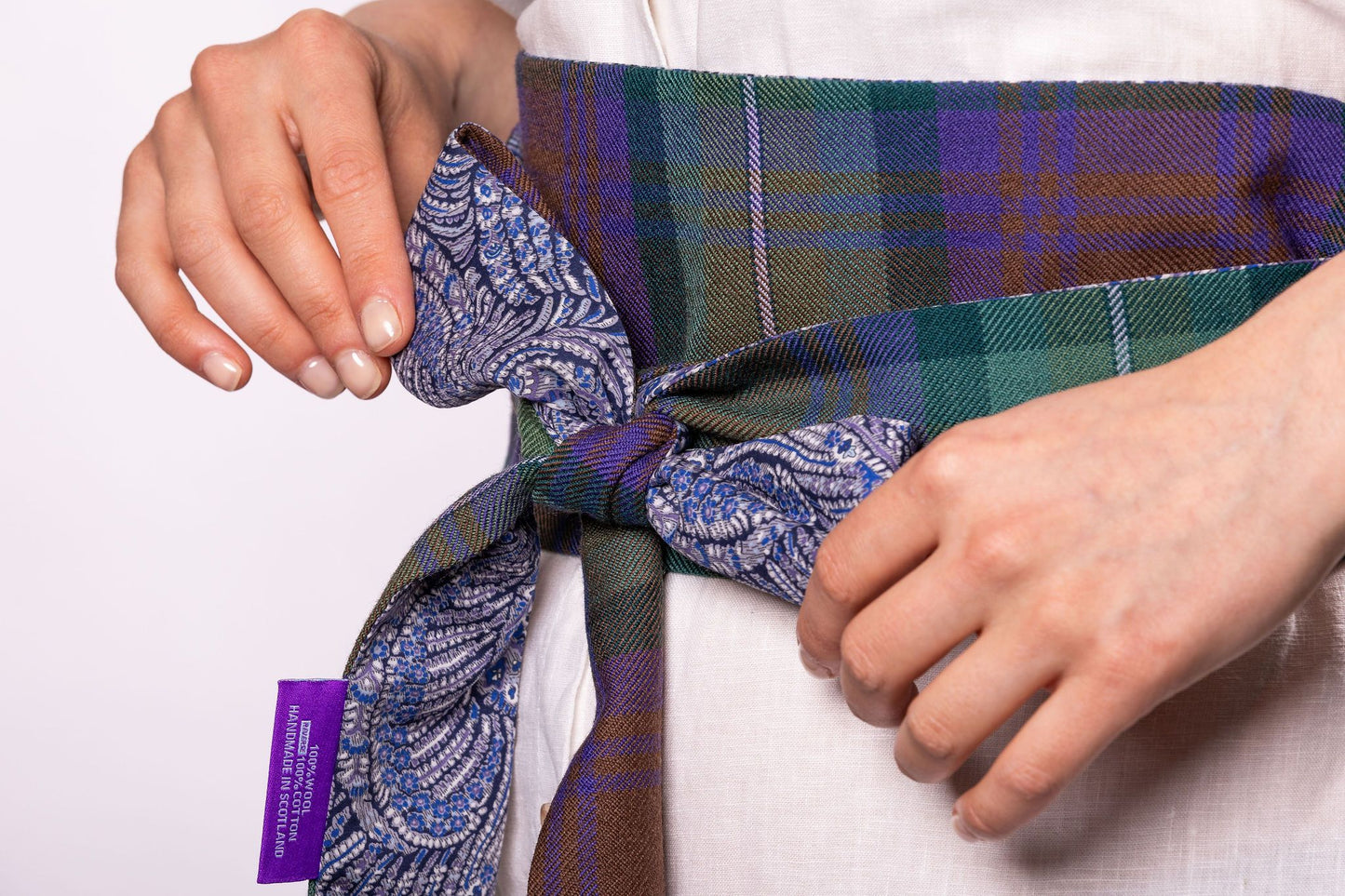 Reversible Sash Belt - Choose Your Own Tartan - with Liberty Fabric