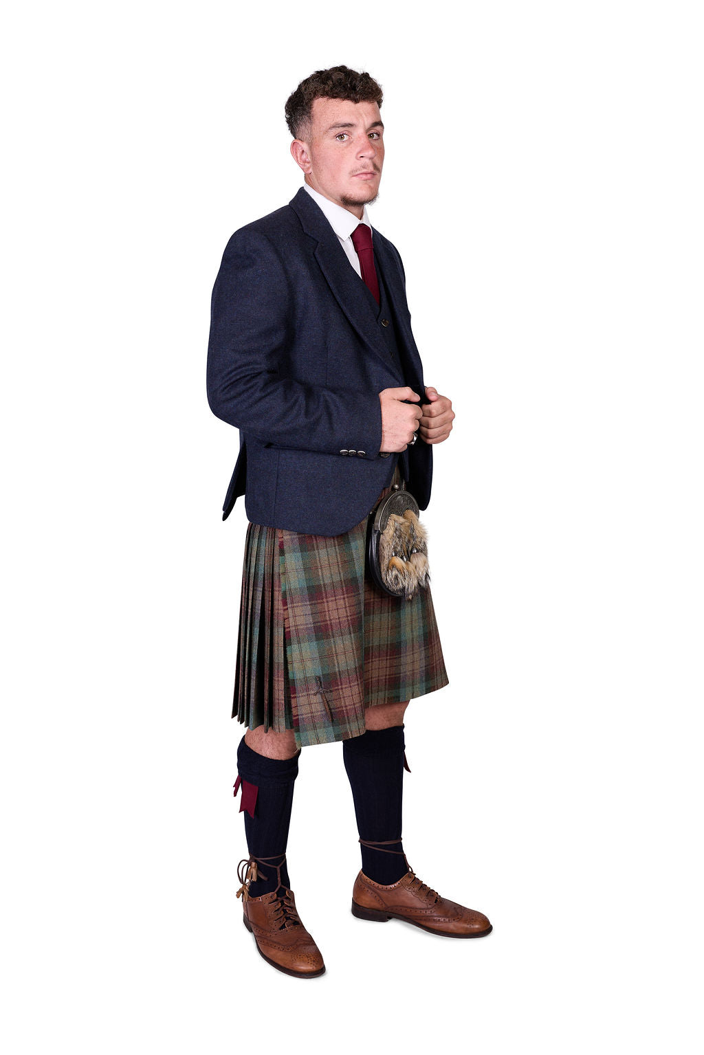 Auld Scotland / Lovat Navy Tweed Kilt Hire Outfit
