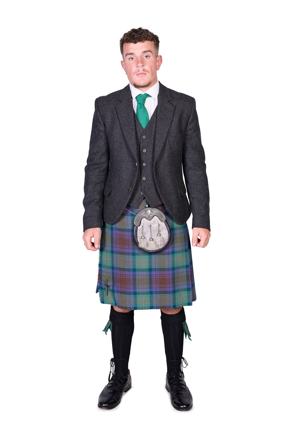 Isle of Skye / Lovat Charcoal Tweed Kilt Hire Outfit