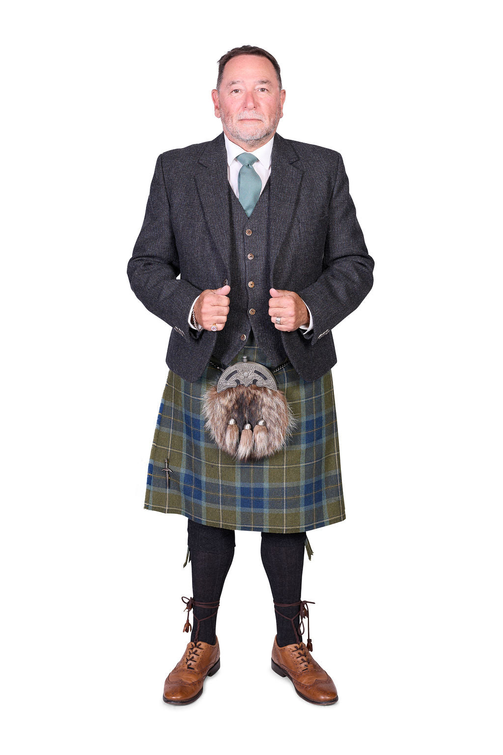 Scottish Borderland Weathered / Lovat Charcoal Tweed Hire Outfit