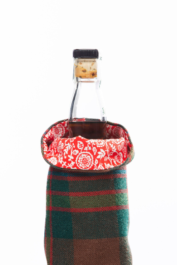 John Muir Way Tartan Luxury Scottish Bottle Bag With Liberty Fabric by LoullyMakes