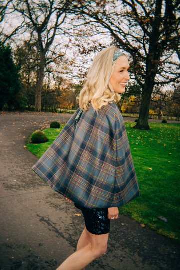 Pure Wool Cape - Choose Your Tartan - Stand Collar Cape with Liberty Fabric Lining