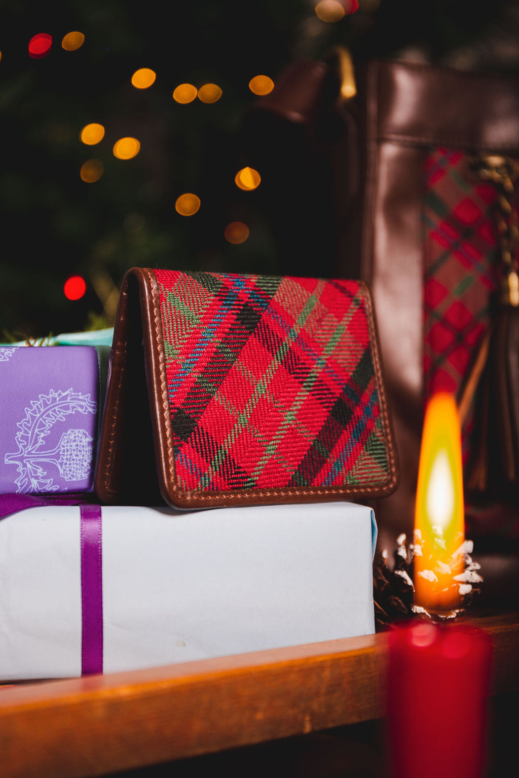 Tartan & Leather Card Case