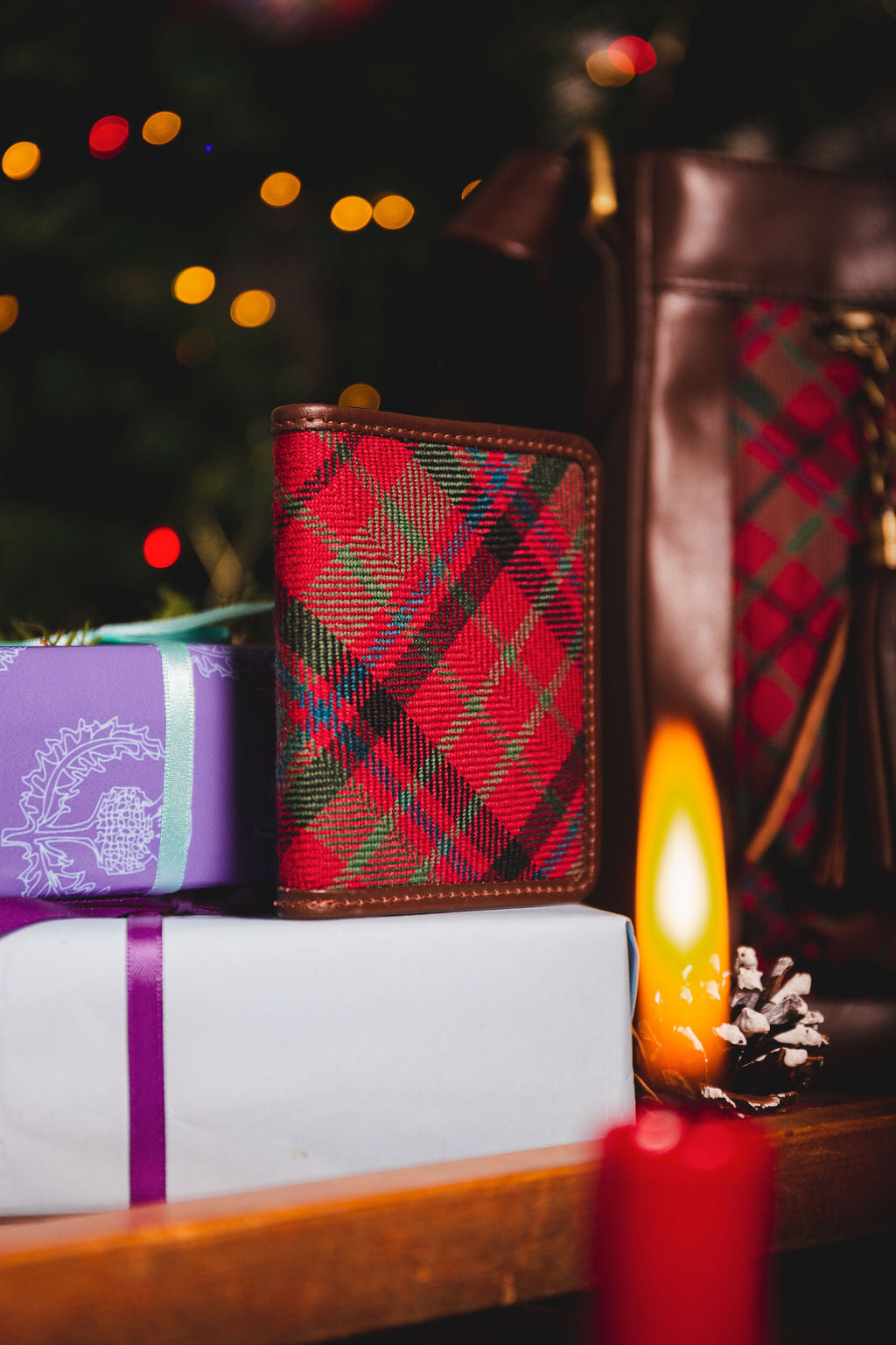 Tartan & Leather Card Case