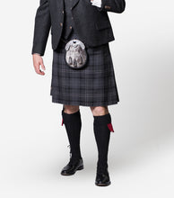 Load image into Gallery viewer, Gordon Nicolson Kiltmakers Highland Granite tartan kilt and charcoal tweed jacket hire outfit