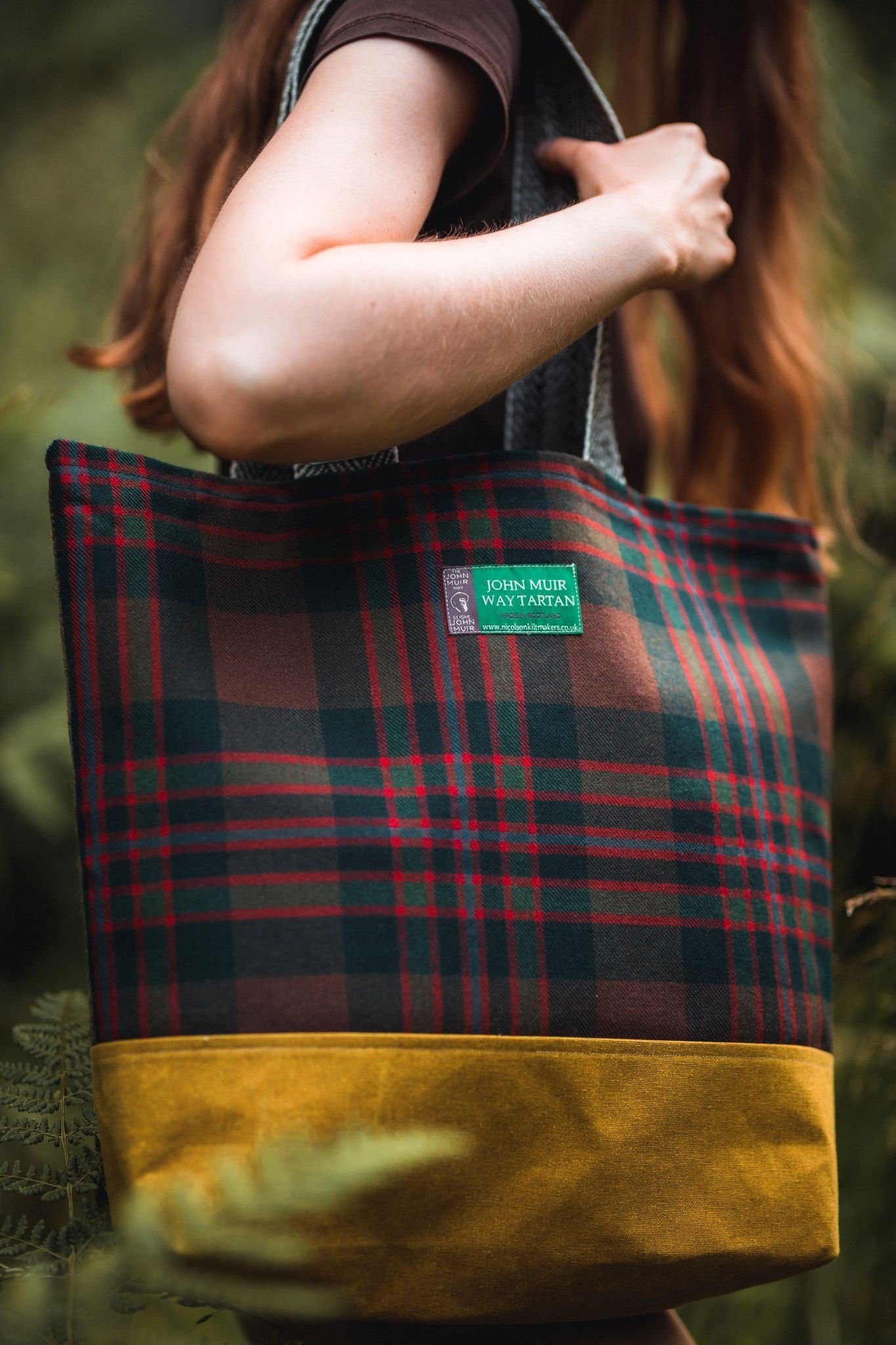 Thistle Wool Tartan Shopper Bag with Liberty Fabrics by LoullyMakes