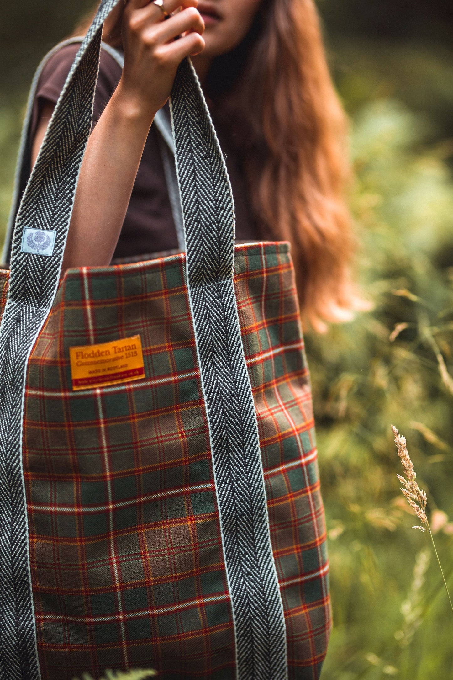 Teasel Oversized Wool Tartan Tote Bag with Liberty Fabrics by LoullyMakes