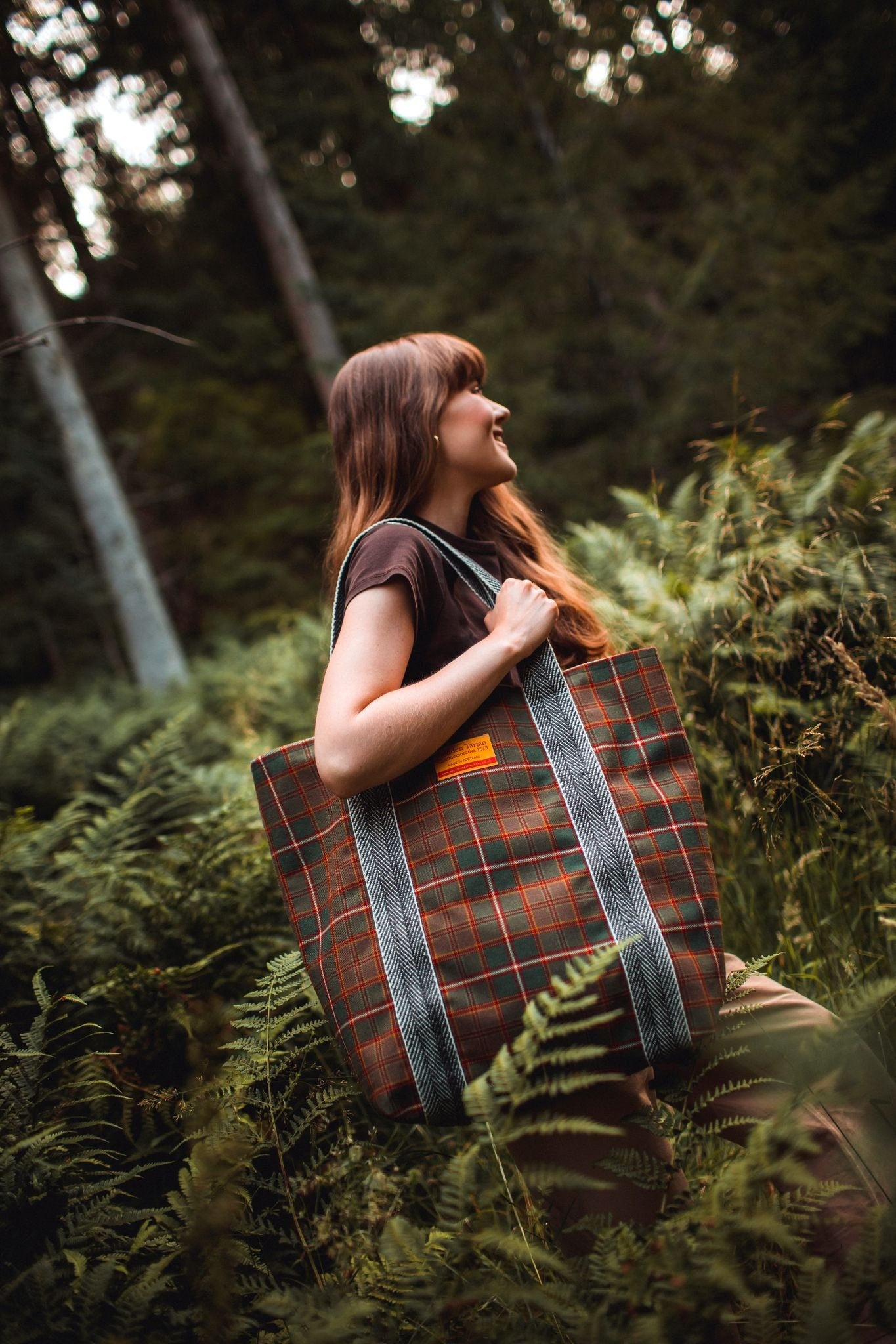 Teasel Oversized Wool Tartan Tote Bag with Liberty Fabrics by LoullyMakes