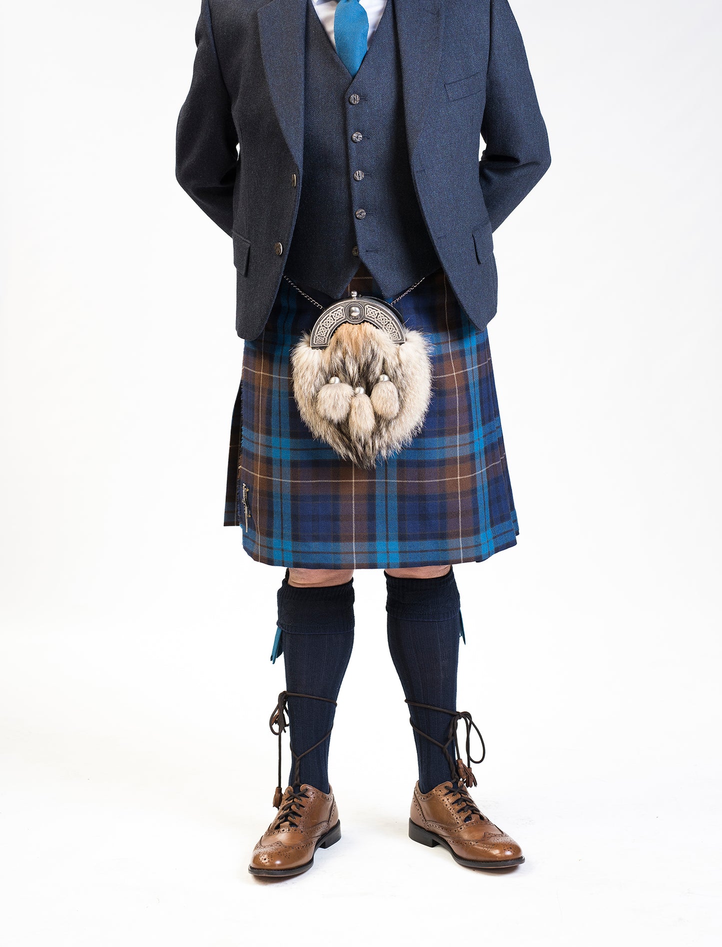 Blue Buchanan / Lovat Navy Tweed Kilt Hire Outfit