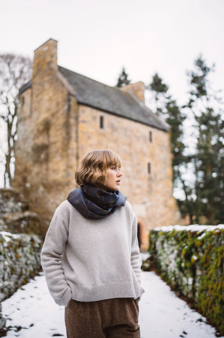 Highland Mist Tartan Cowl Wrap Scarf by LoullyMakes