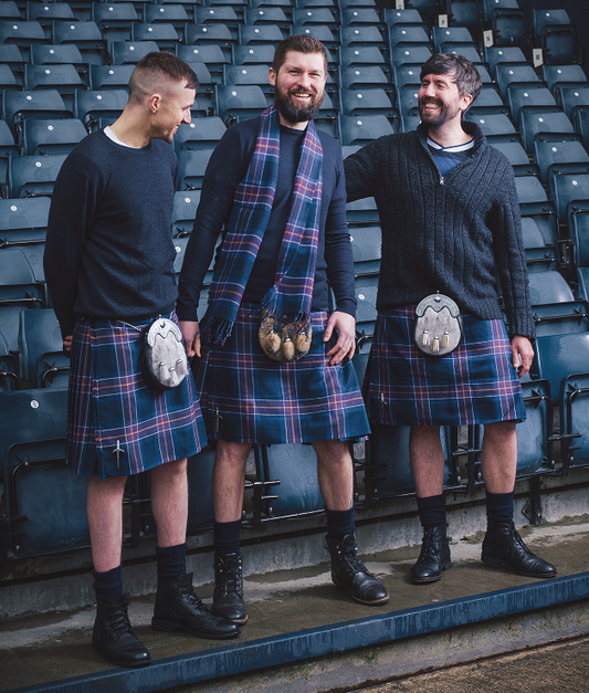 Close up of Football Tartan kilt