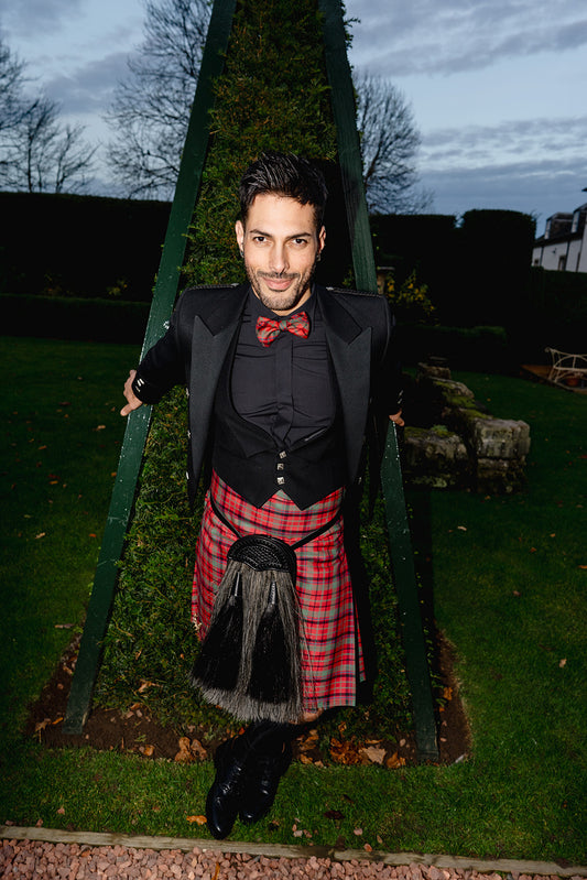 Hire of the Month - December 2024 - Nicolson Red Muted Tartan