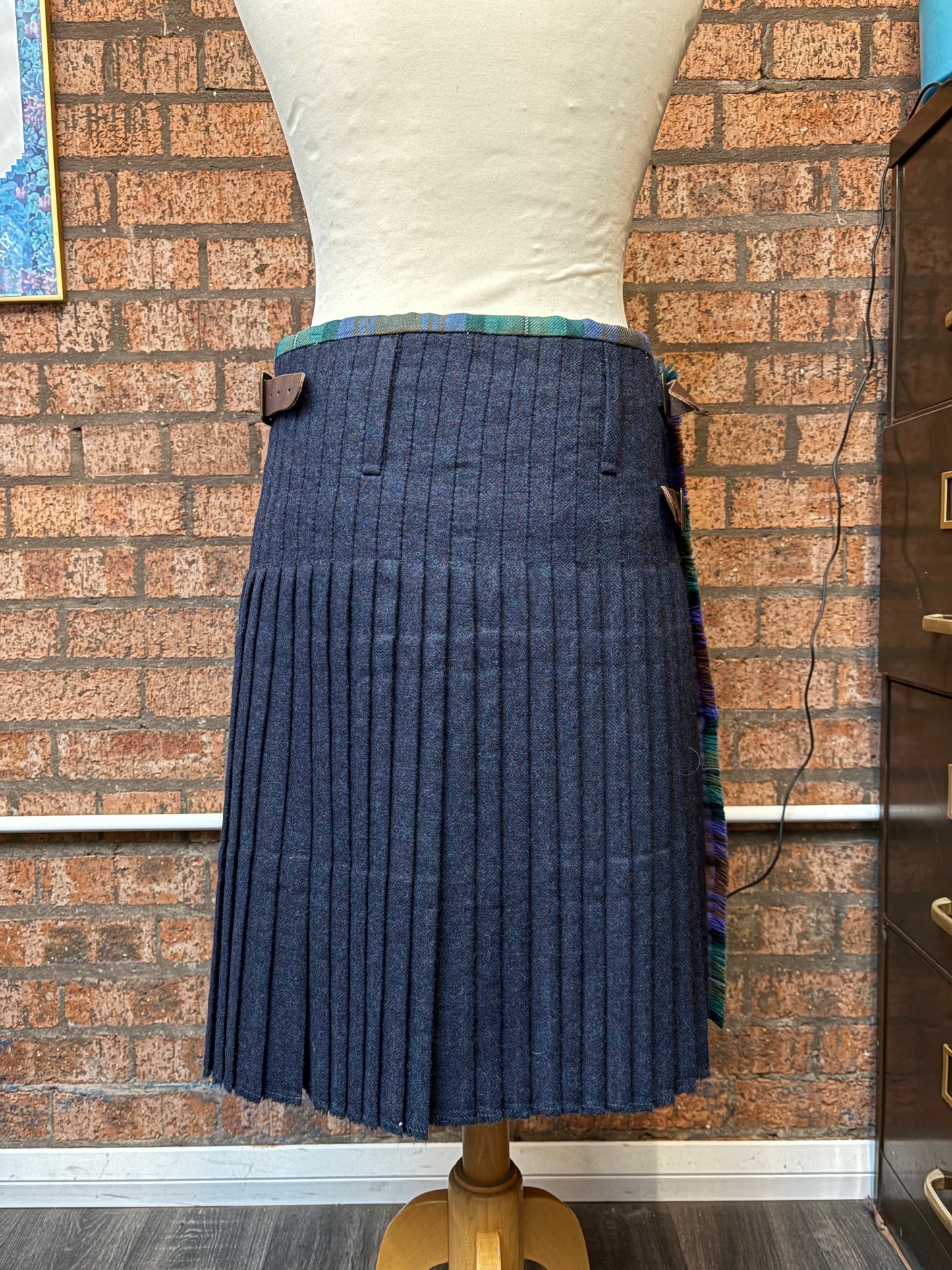 Sale Kilt Blue Tweed Waist 36” Length 22”