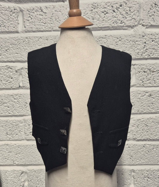Ex-Hire KIDS Argyll 5-Button Waistcoat (ONLY) 22"Short  Plain Back