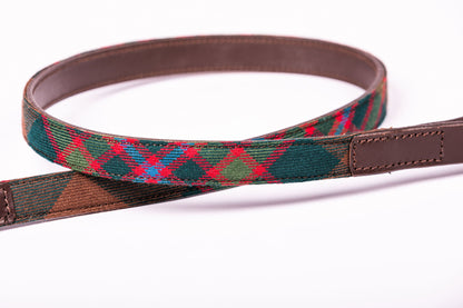 Tartan & Leather Dog Lead