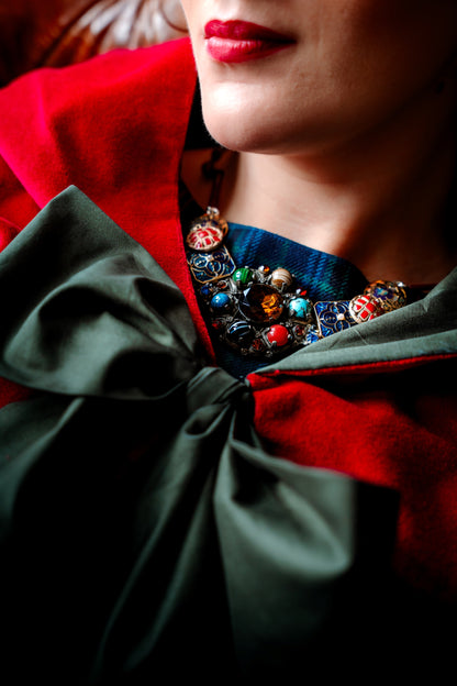Hooded Velvet Cape with Liberty Fabric Lining