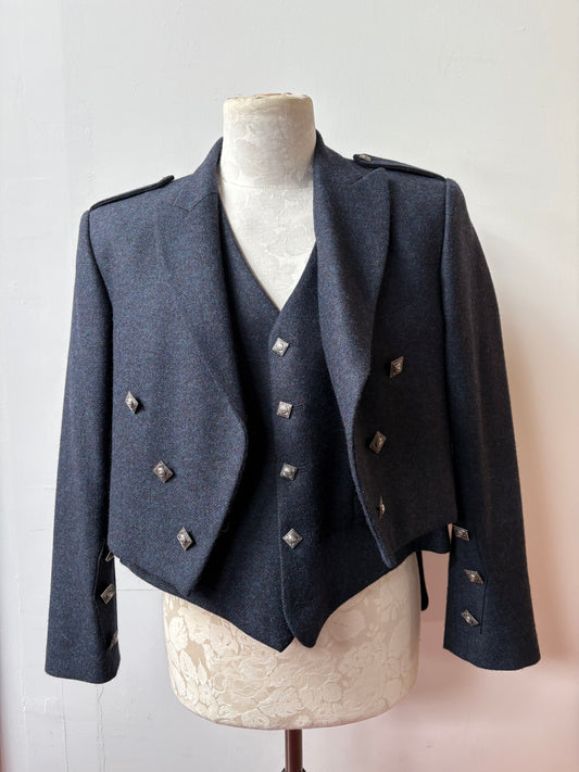 Ex-Hire Prince Charlie Lovat Navy Jacket And Waistcoat