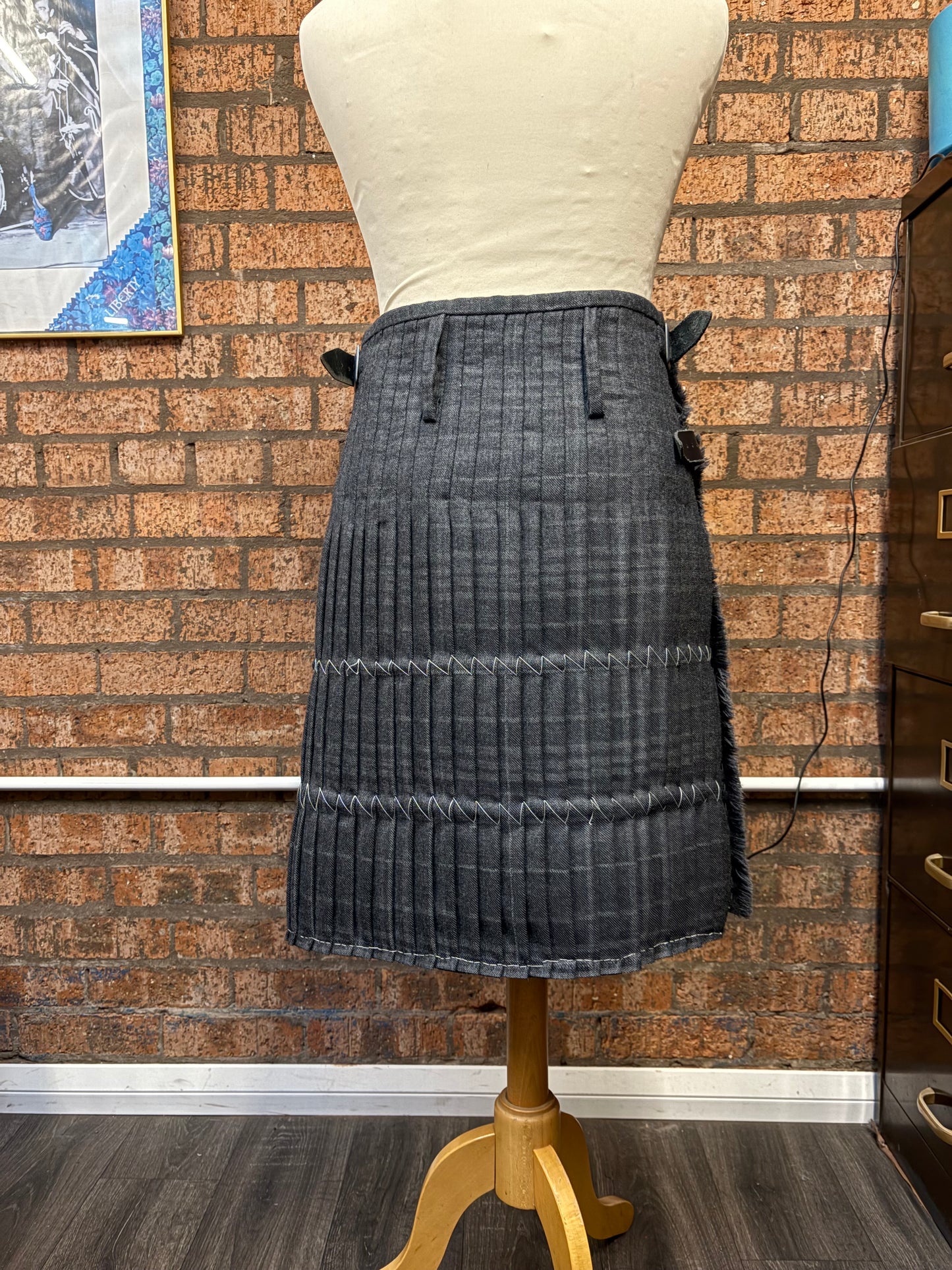 Sale Kilt Grey Check Waist 34” Length 24”