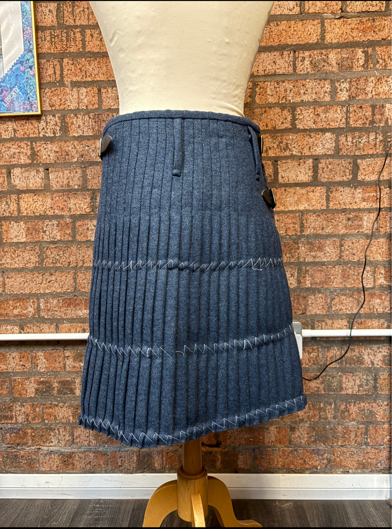 Sale Kilt Blue Tweed Waist 34” Length 22”