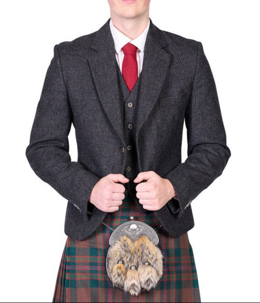 Lovat Charcoal Tweed Hire Jacket & Waistcoat