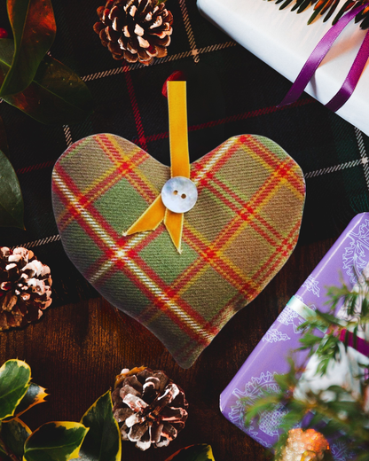 Tartan Scented Herb Hanging Heart Sachet by LoullyMakes