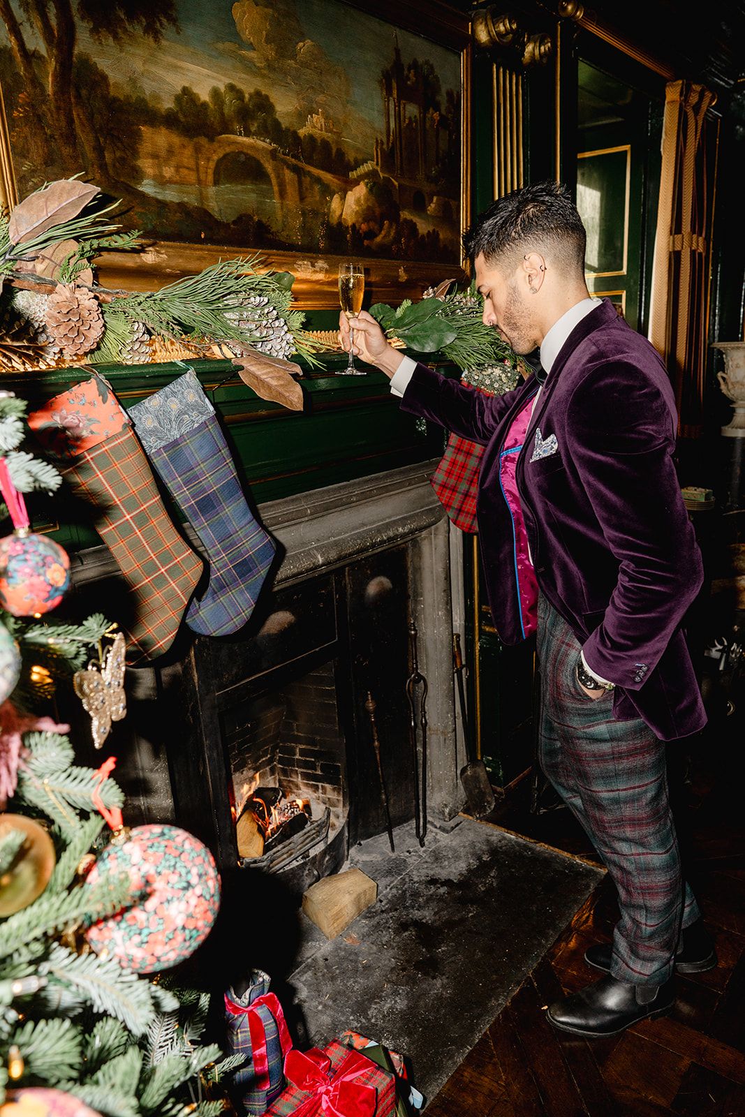 Tartan & Liberty Fabric Christmas Stocking