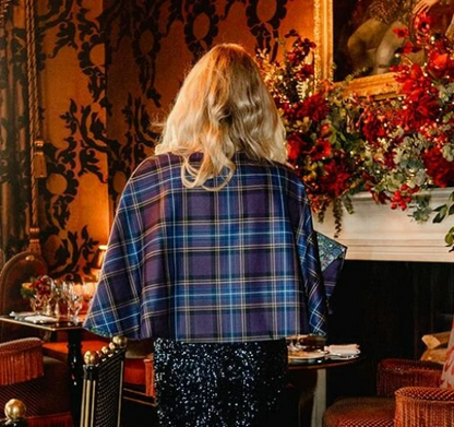 Pure Wool Cape - Choose Your Tartan -  Collarless Tartan Circle Cape with Liberty Fabric Lining