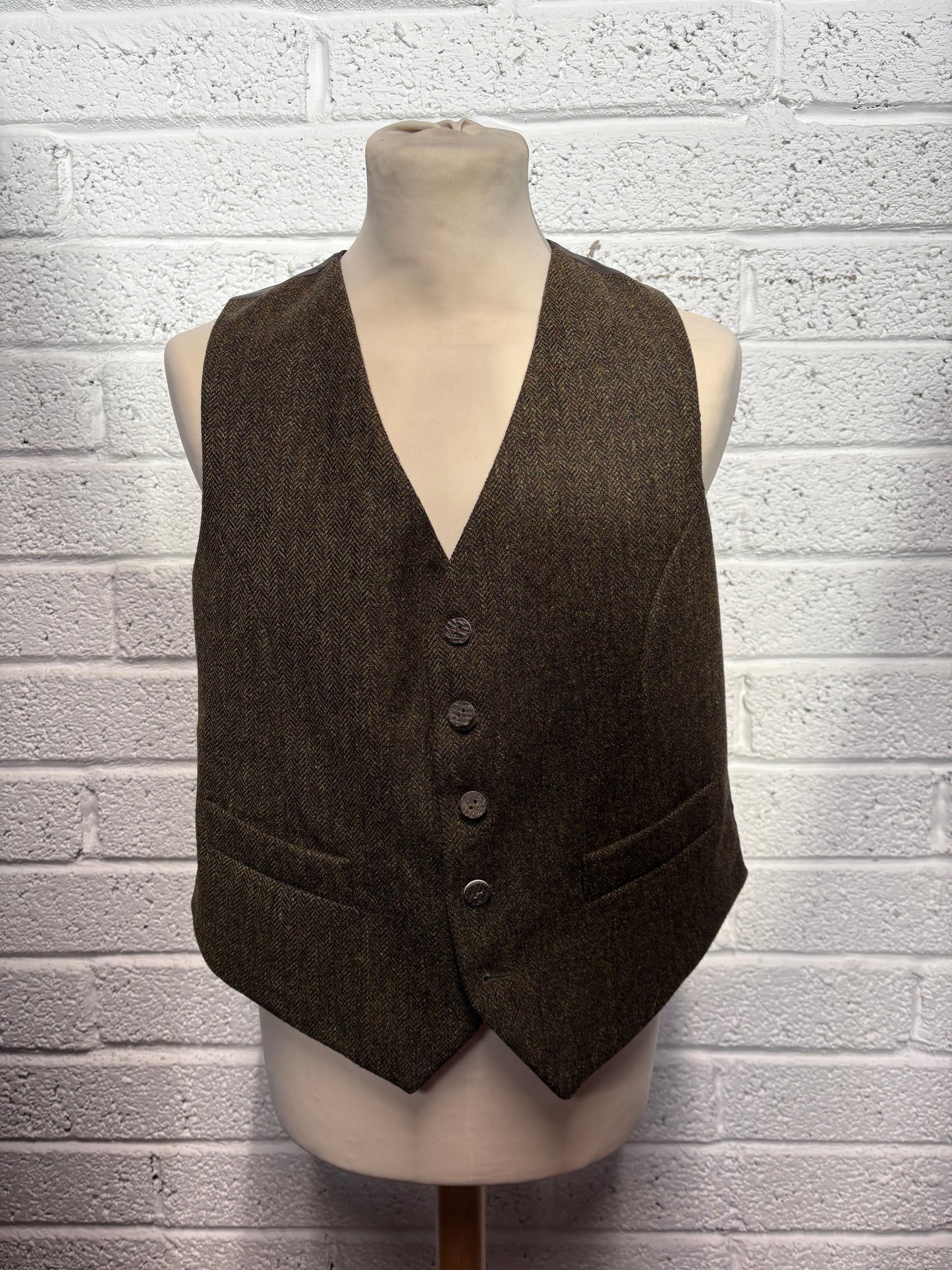 Ex- Hire Brown Tweed Waistcoat (ONLY)