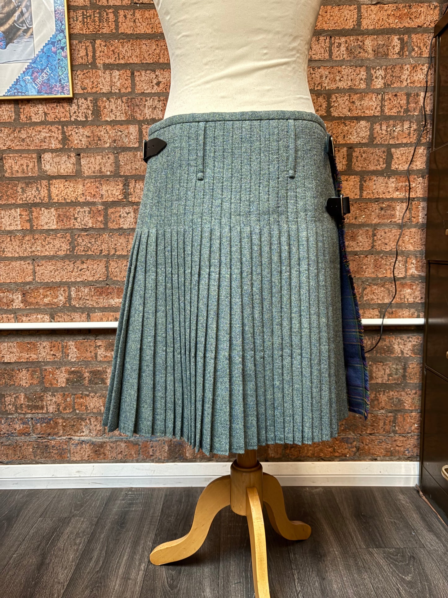 Sale Kilt Green Tweed Waist 38” Length 24”