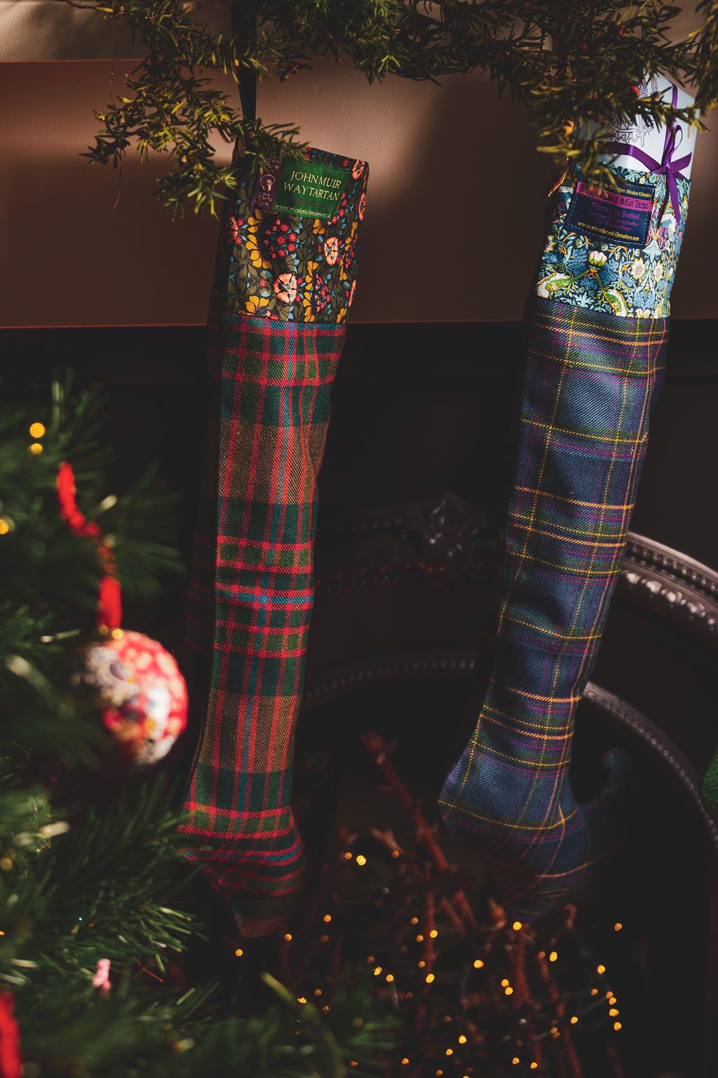 Tartan & Liberty Fabric Christmas Stocking