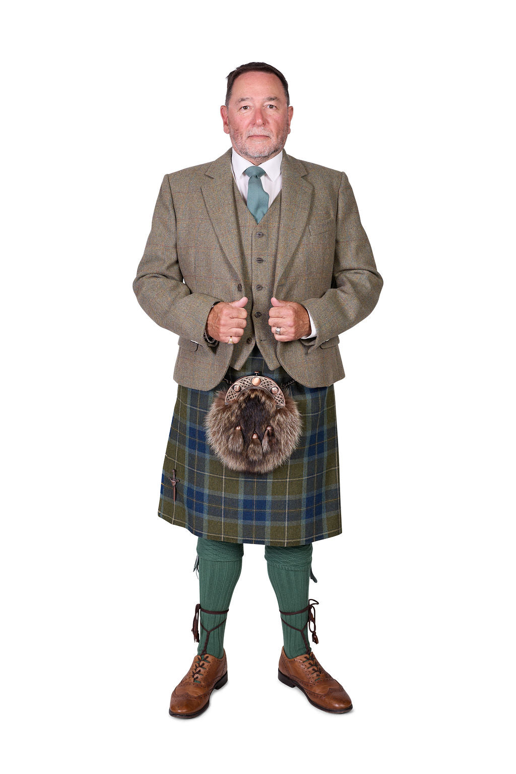 Scottish Borderland Weathered / Lovat Nicolson Tweed Kilt Hire Outfit