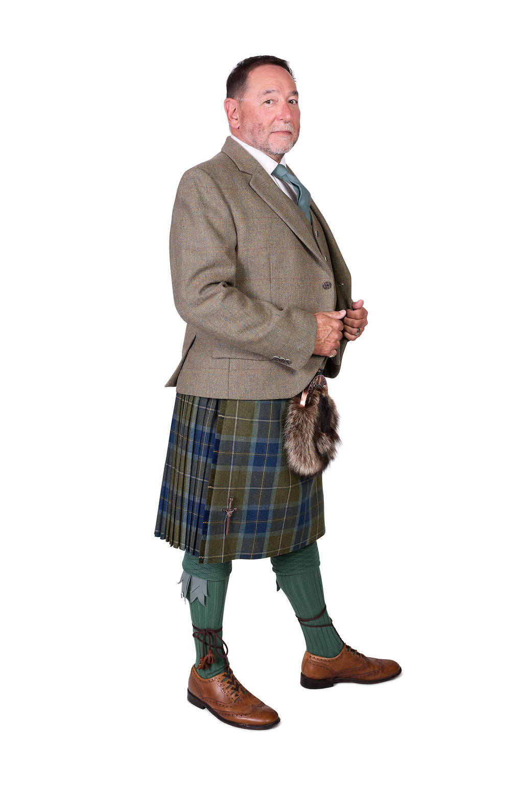 Scottish Borderland Weathered / Lovat Nicolson Tweed Kilt Hire Outfit