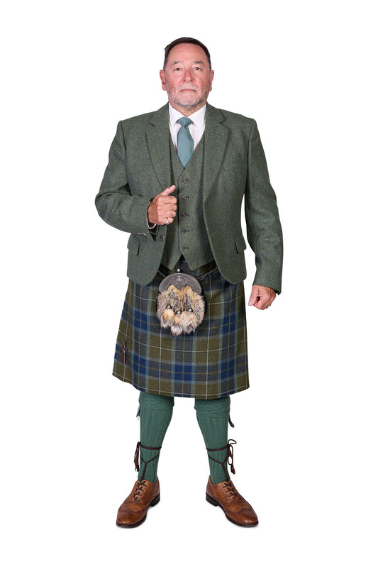 Scottish Borderland Weathered/ Lovat Green Tweed Kilt Hire Outfit