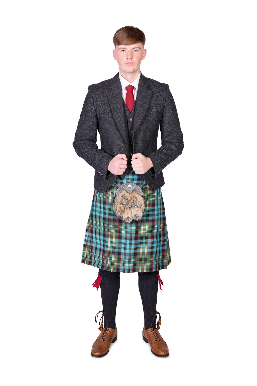 Hunting Nicolson Muted / Lovat Charcoal Tweed Kilt Hire Outfit
