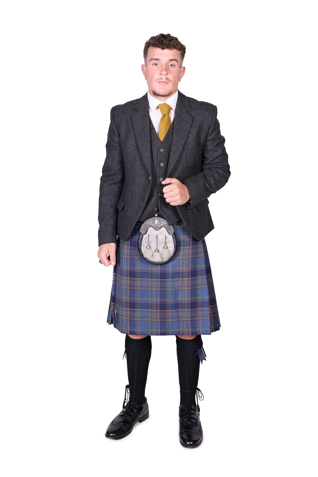 Highland Mist / Lovat Charcoal Tweed Kilt Hire Outfit