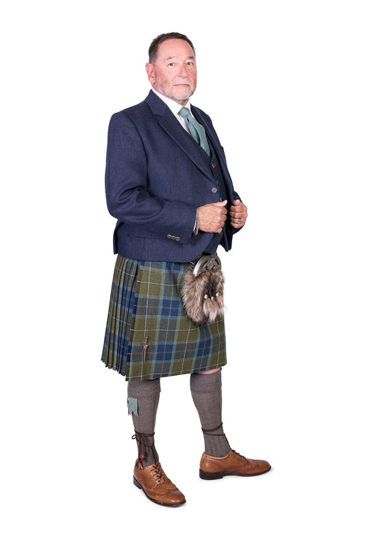 Scottish Borderland Weathered / Lovat Navy Tweed Kilt Hire Outfit
