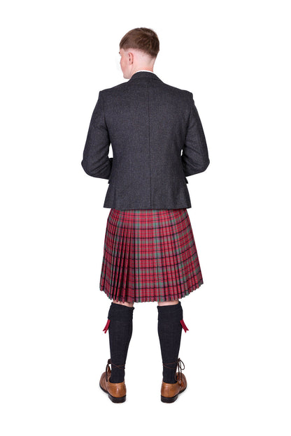 Red Nicolson Muted / Lovat Charcoal Tweed Kilt Hire Outfit