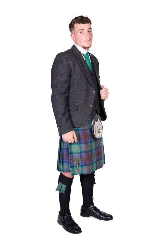 Isle of Skye / Lovat Charcoal Tweed Kilt Hire Outfit