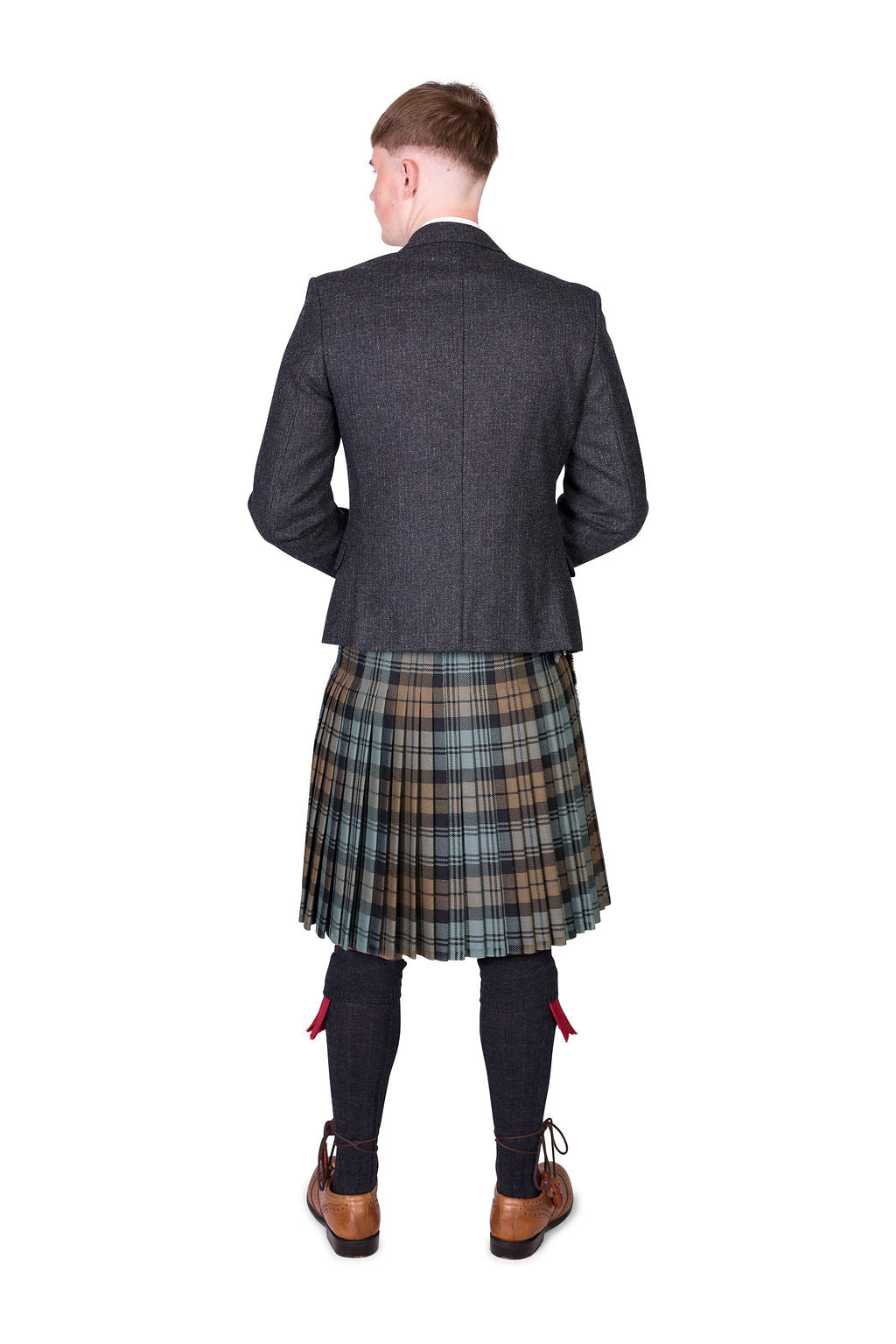 Black Watch Weathered / Lovat Charcoal Tweed Kilt Hire Outfit