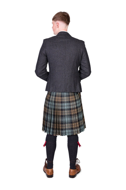 Black Watch Weathered / Lovat Charcoal Tweed Kilt Hire Outfit