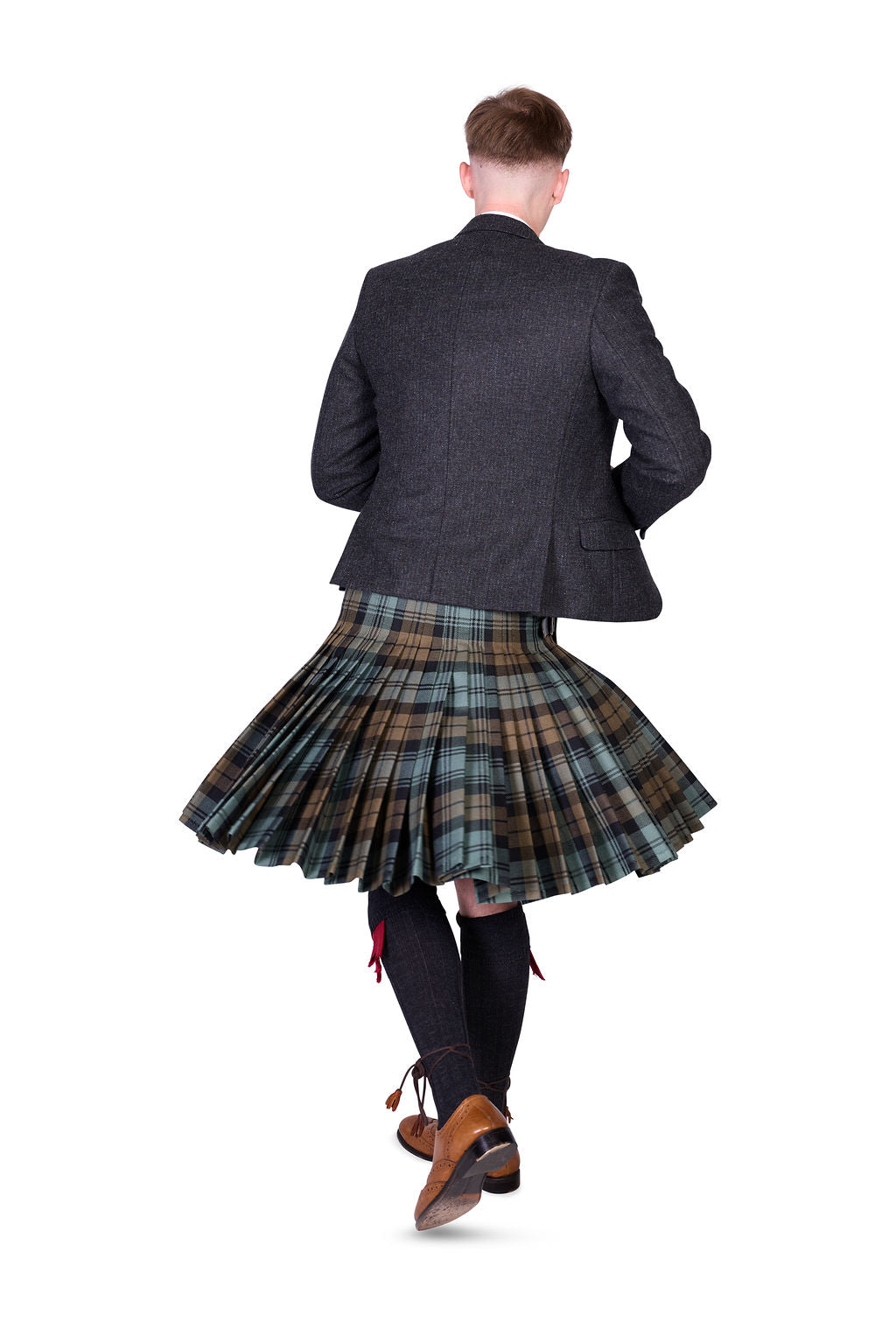 Black Watch Weathered / Lovat Charcoal Tweed Kilt Hire Outfit