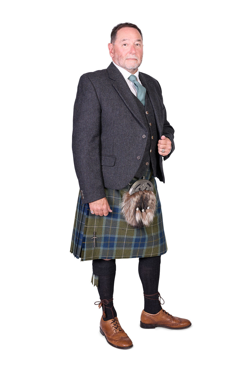 Scottish Borderland Weathered / Lovat Charcoal Tweed Hire Outfit