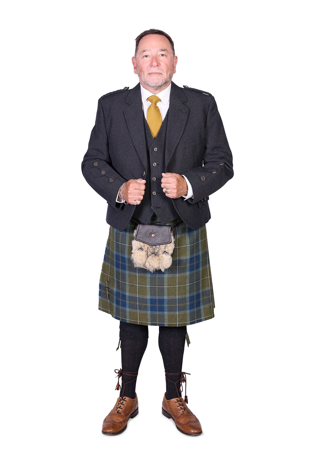 Scottish Borderland Weathered / Charcoal Holyrood Kilt Hire Outfit