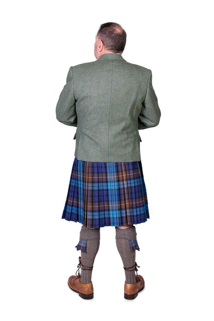 Blue Buchanan / Lovat Green Tweed Kilt Hire Outfit
