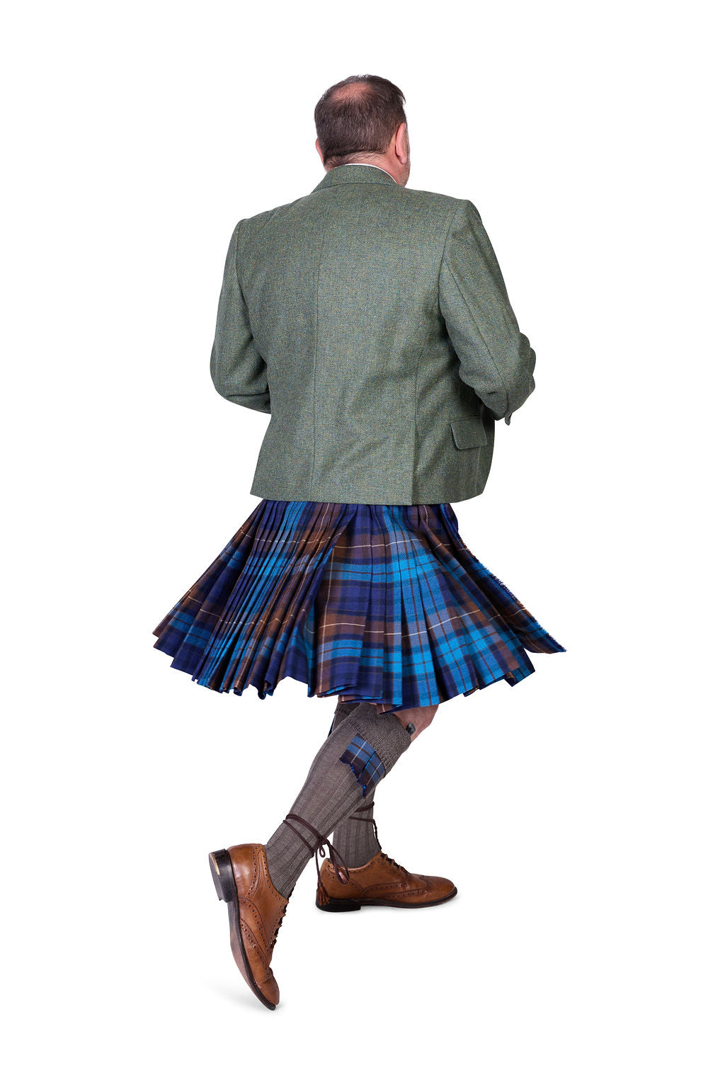 Blue Buchanan / Lovat Green Tweed Kilt Hire Outfit