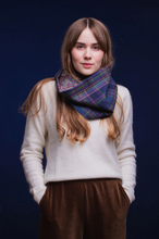 Load image into Gallery viewer, Highland Mist Tartan Cowl lined with Liberty Fabrics by LoullyMakes