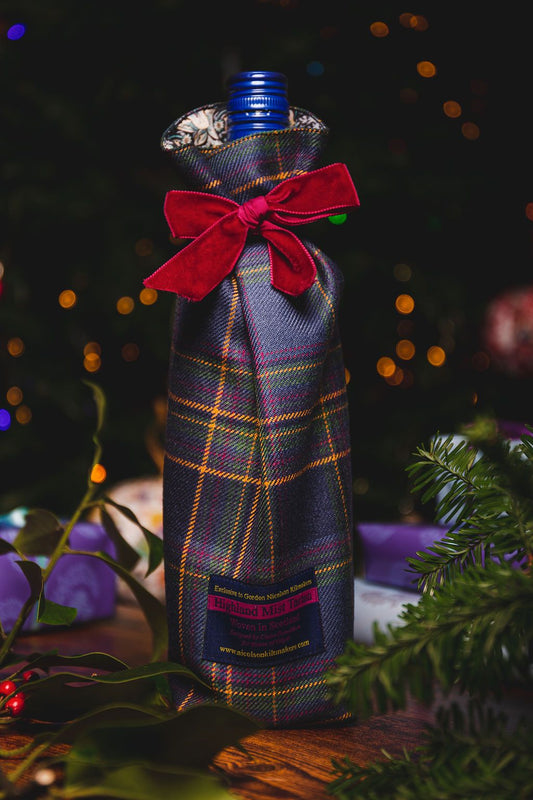 Highland Mist Luxury Scottish Bottle Bag With Liberty Fabric by LoullyMakes