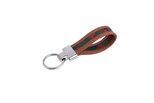 Tartan & Leather Loop Keyring