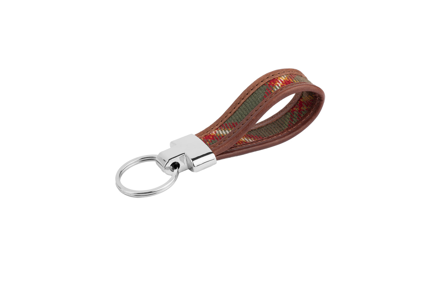 Tartan & Leather Loop Keyring