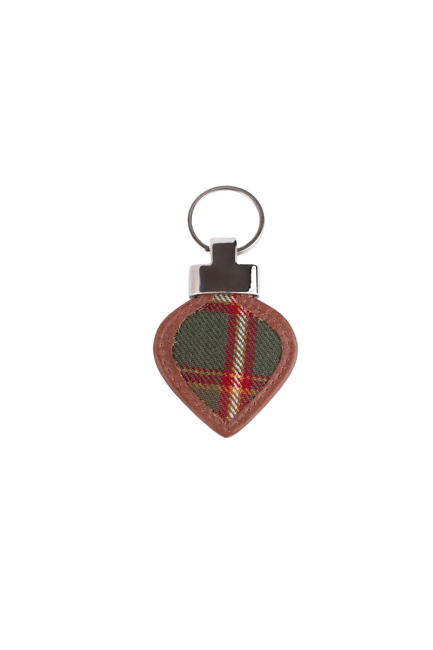 Tartan & Leather Heart Keyring